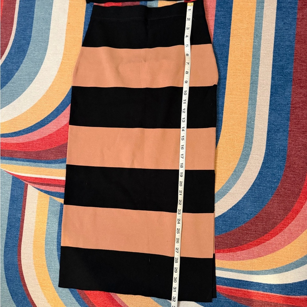 Striped Black and Tan Two-Piece Set - Picture 2 of 8